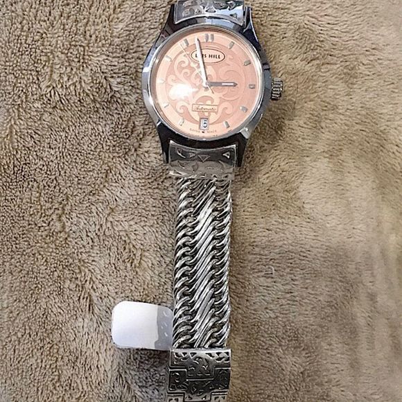 LOIS HILL Watch Pink Face Automatic Sterling Band - Picture 6 of 16